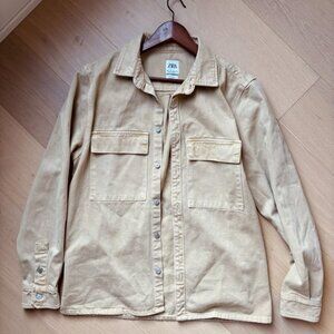 ZARA Men’s Relaxed Fit Overshirt – Tan / Camel – Size L